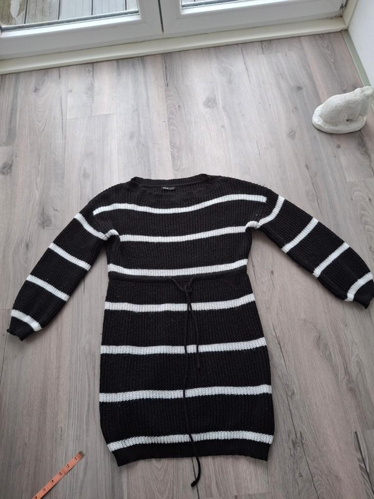 Zwart wit gebreide trui jurk Shein.bijna gratis, Kleding | Dames, Truien en Vesten, Maat 38/40 (M), Zwart, Ophalen of Verzenden