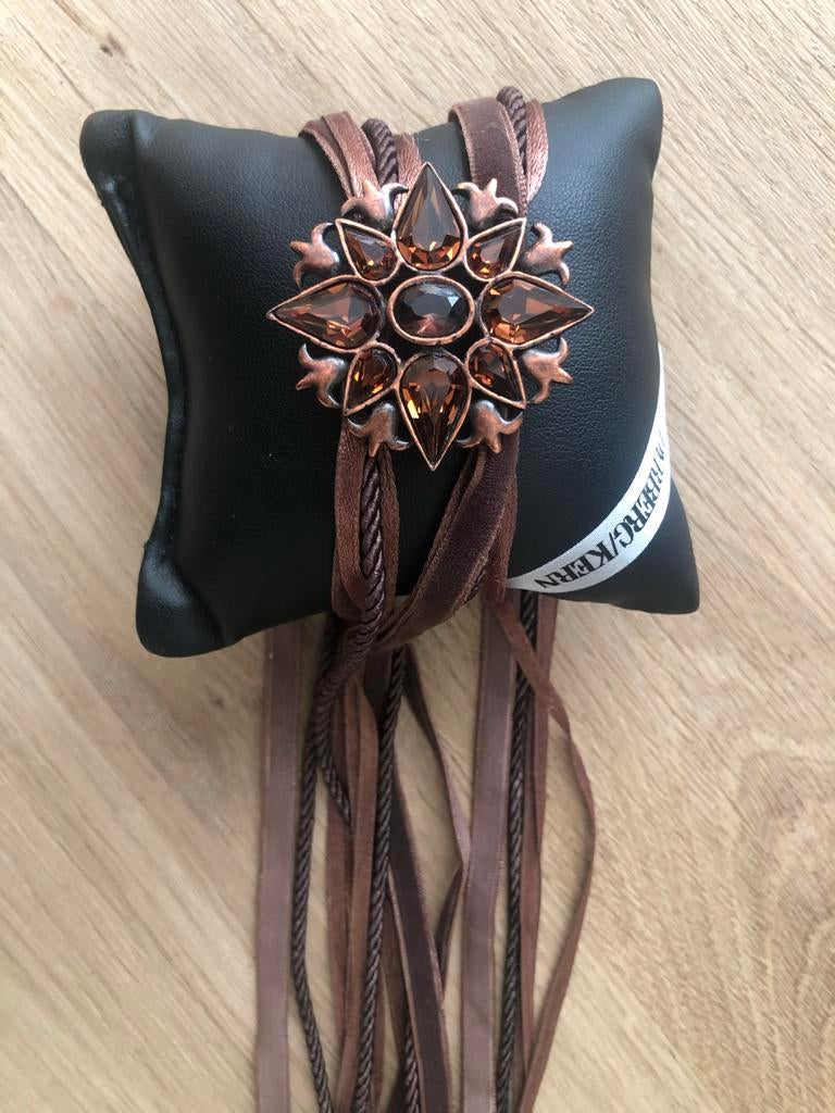 Dyrberg/Kern Choker ketting edelstenen, Met kristal, Overige materialen, Bruin, Ophalen of Verzenden