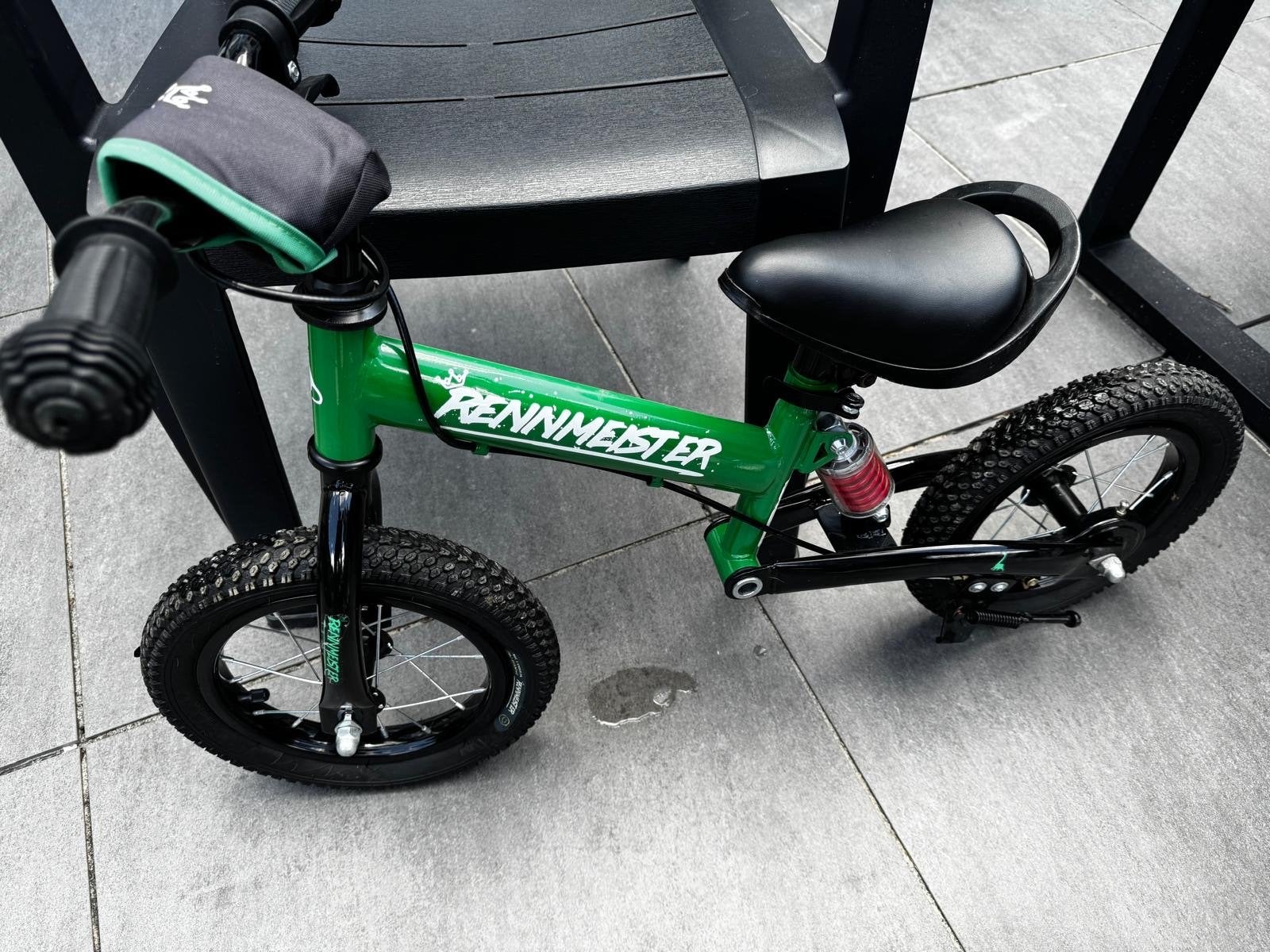 Rennmeister loopfiets groen met vering en handrem, Ophalen, Zo goed als nieuw, Loopfiets