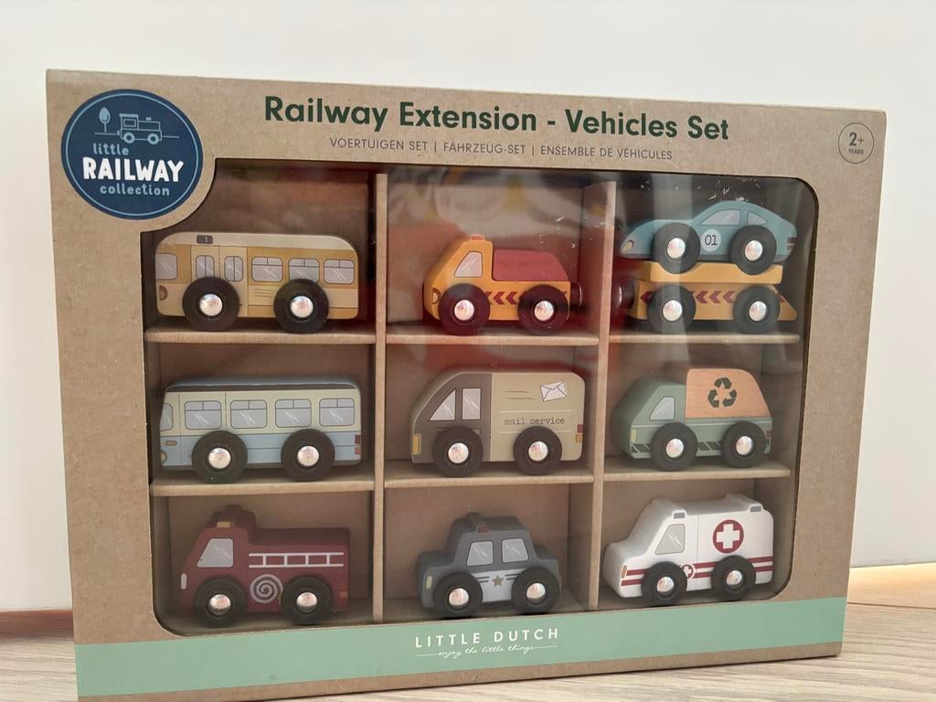 Little Dutch Houten Voertuigen Set - Railway Collection, Ophalen of Verzenden, Nieuw, Overige typen