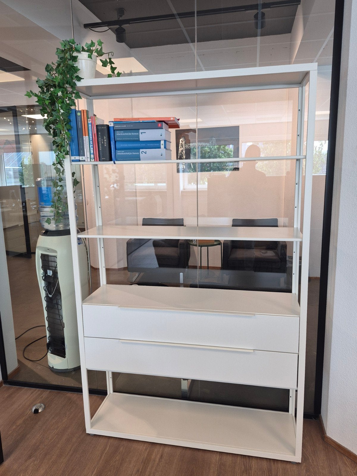 IKEA FJÄLKINGE Open kast met lades wit - boekenkast, Ophalen, Met plank(en), Overige materialen, 50 tot 100 cm