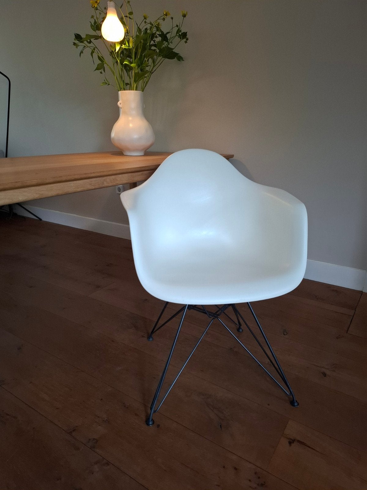 Originele Vitra Eames DAR Armstoel Wit  (4 beschikbaar), Ophalen, Kunststof, Wit, Design