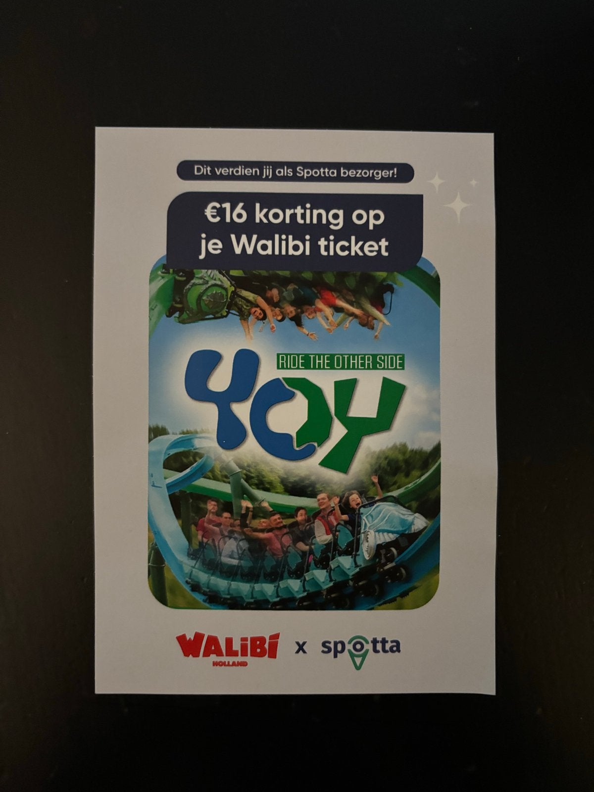 16€ Walibi ticket kortingsbon voor 4 tickets, Drie personen of meer, Kortingskaart