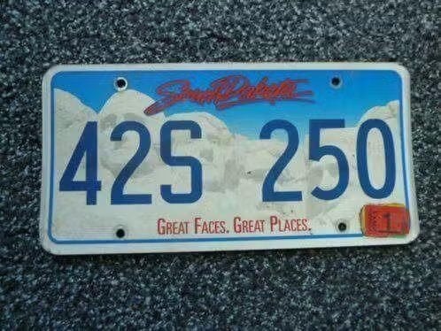 Kentekenplaat licenseplate South Dakota no. 6 USA, Ophalen of Verzenden, Gebruikt, Auto's