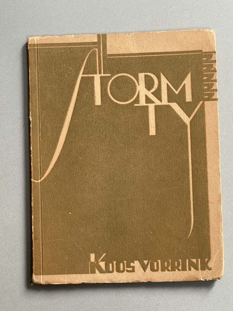 Stormtij door Koos Vorrink vormgeving Fré Cohen 1923, Boeken, Ophalen of Verzenden, Zo goed als nieuw, Grafische vormgeving