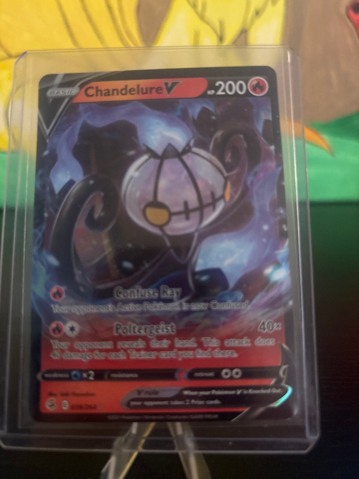 Fusion Strike Chandelure V Pokémon Kaart, Ophalen of Verzenden, Zo goed als nieuw, Losse kaart