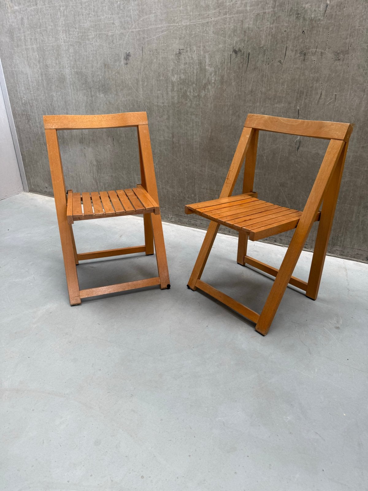 Set/2 Aldo Jacober Trieste Klapstoelen, Gebruikt, Ophalen of Verzenden, X, Hout