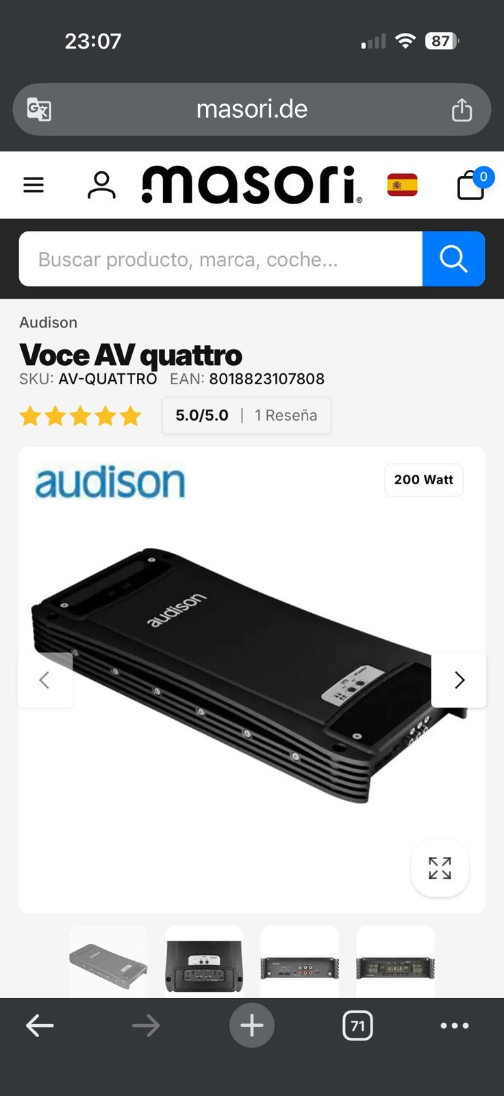 Audison Voce AV quattro versterker, Ophalen, Zo goed als nieuw