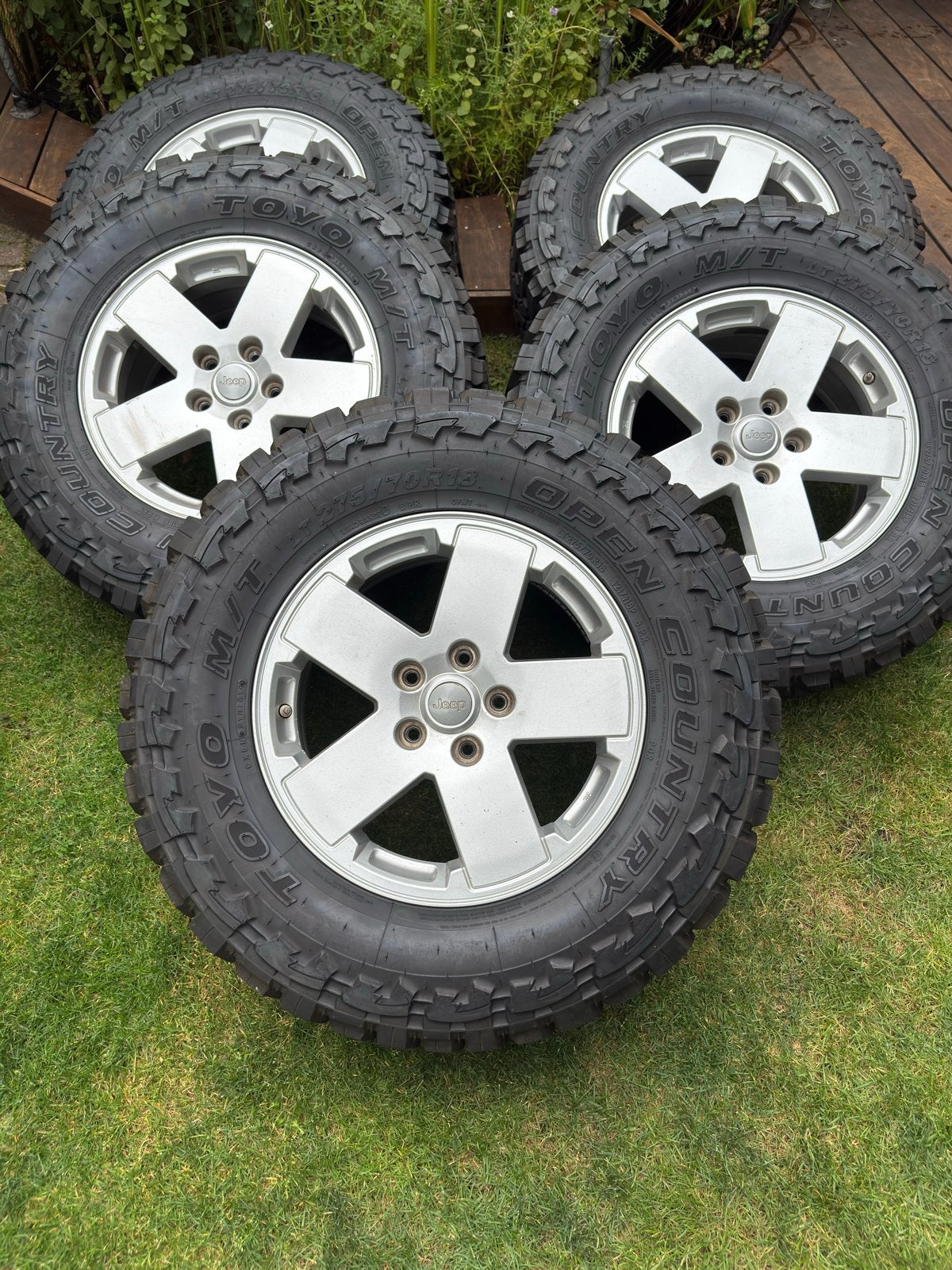 Jeep Wrangler Wielset 275/70R18 5 stuks met Eibach Spacers, Auto-onderdelen, Banden en Velgen, Ophalen, 18 inch, Gebruikt, 275 mm