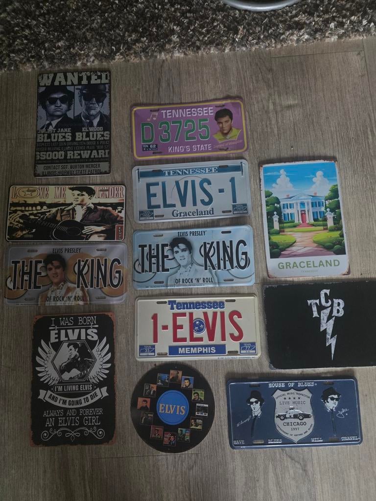 Elvis Presley en Blues Brothers Metalen Borden € 5 pstuk, Ophalen of Verzenden, Gebruikt, Reclamebord