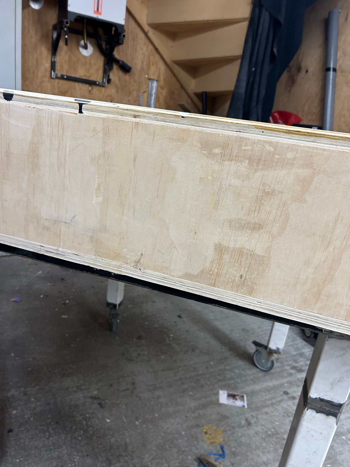 Houten tafelblad/werkblad 110x110 cm werkbank, Ophalen of Verzenden, Gebruikt