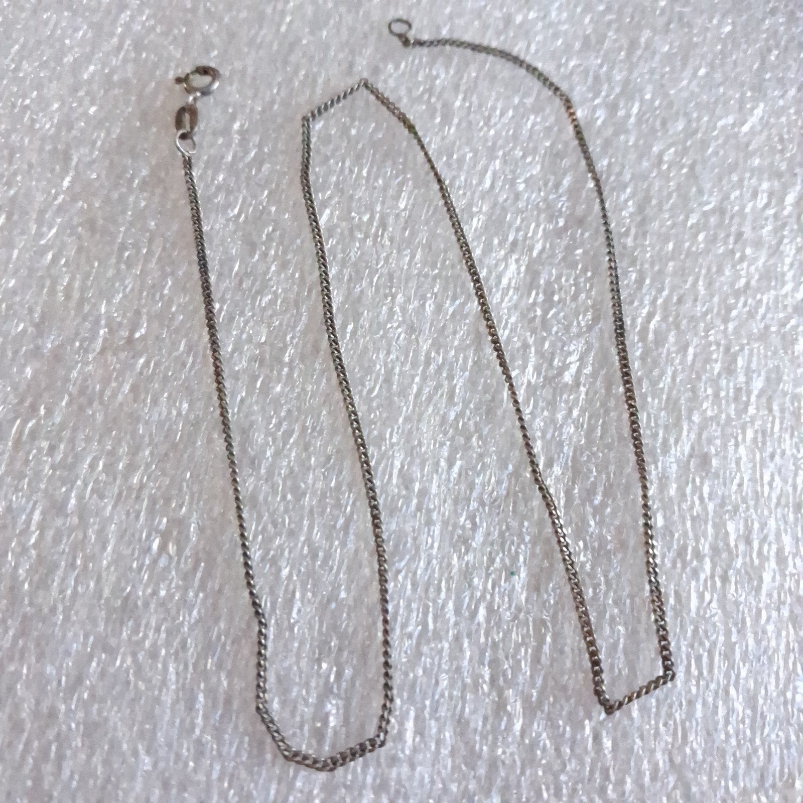 Zilveren Halsketting Platte Schakels 42 cm Lang, Verzenden, Zilver, Zilver