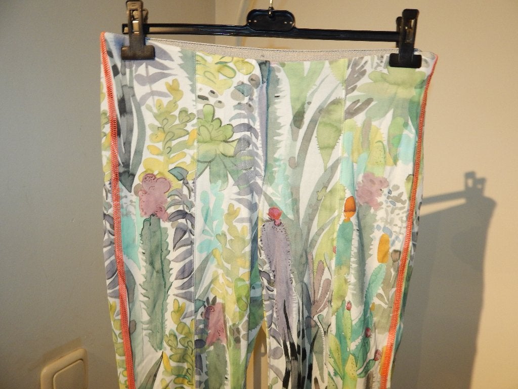 Marccain stretch broek soepel vallend aparte print pastelN4, Maat 38/40 (M), Zo goed als nieuw, Lang, Marccain
