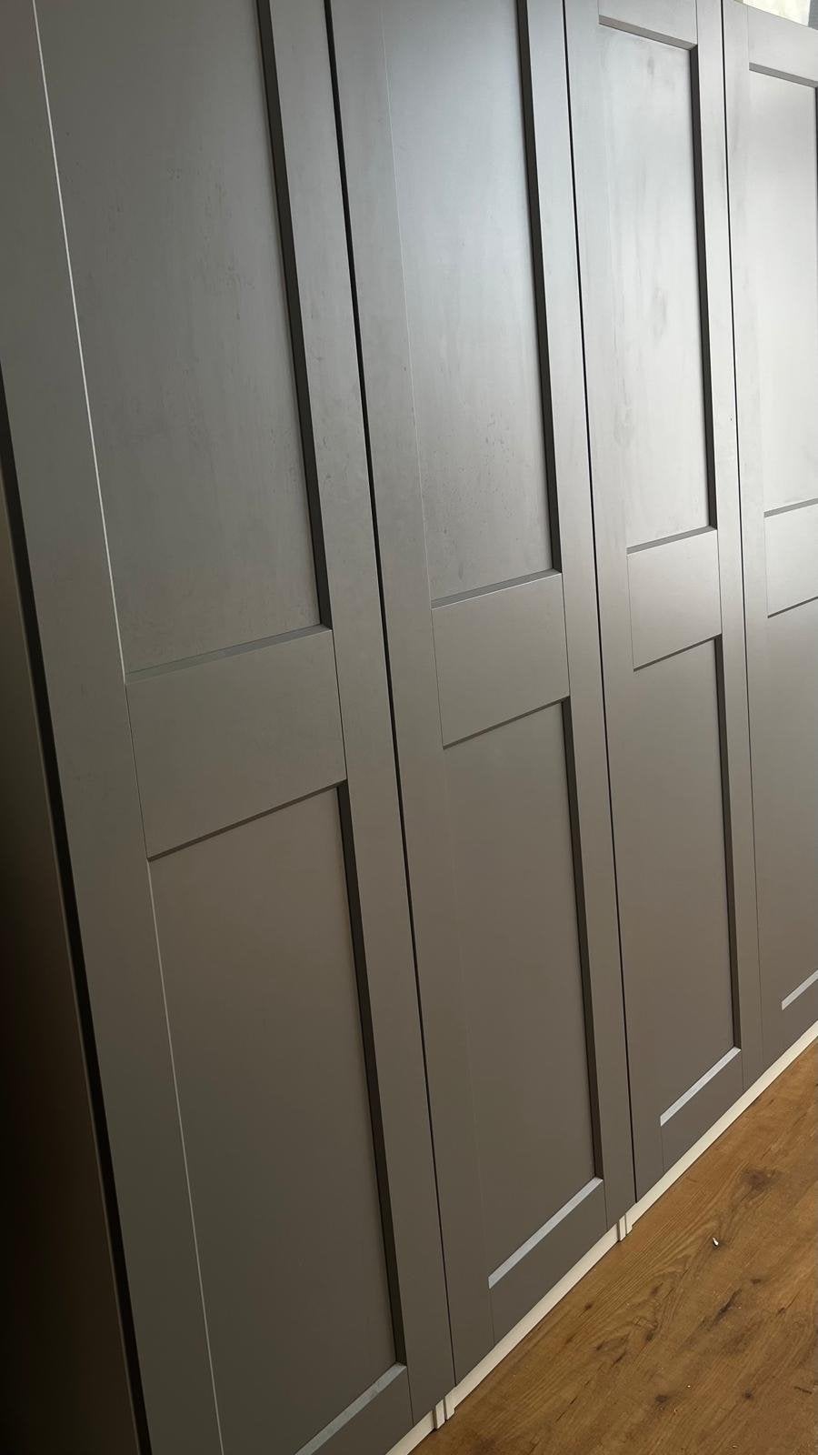 IKEA PAX / GRIMO Kledingkastcombinatie wit/grijs, Huis en Inrichting, Kasten | Kledingkasten, Ophalen, Overige materialen, 200 cm of meer