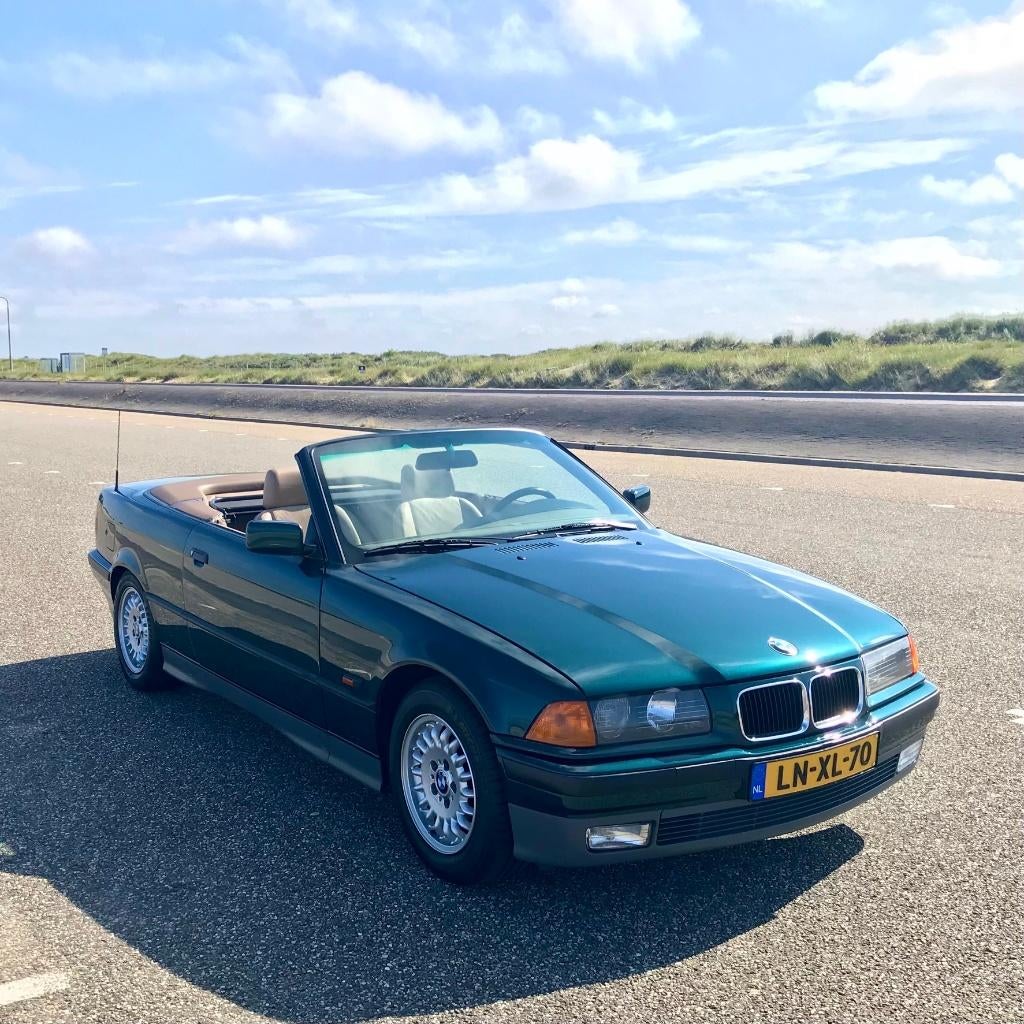 BMW E36 320i Cabrio, Auto's, Achterwielaandrijving, Beige, 1415 kg, 75 €/maand