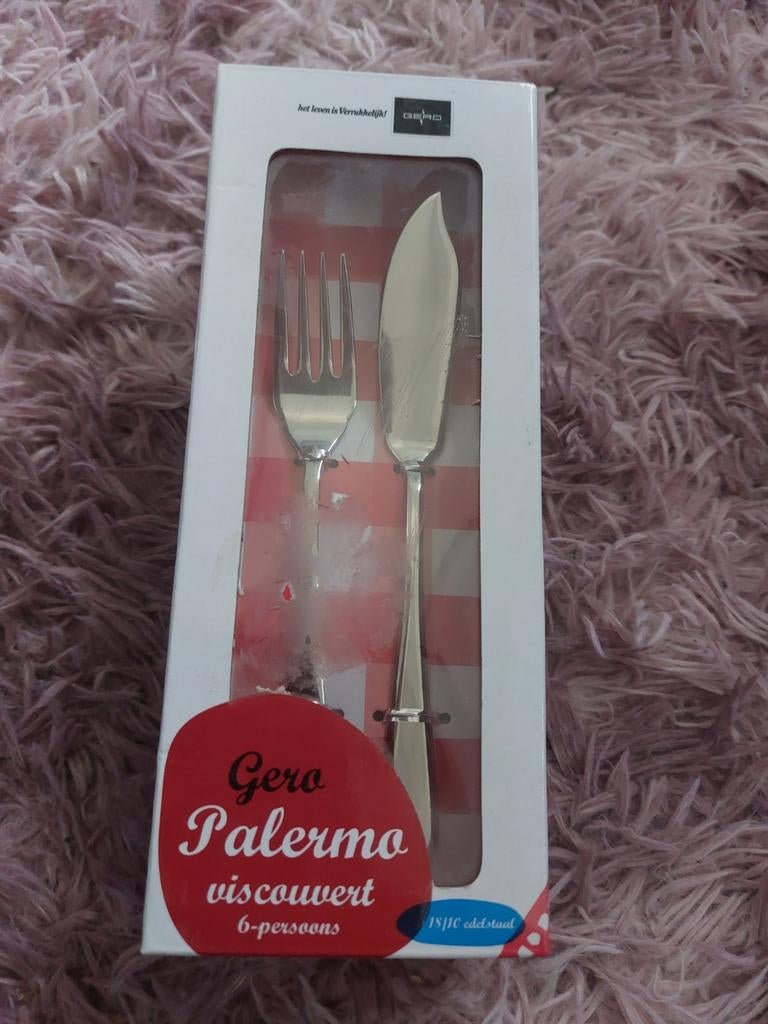 Gero Palermo viscouvert 6-persoons - Nieuw in doos, Ophalen of Verzenden, Nieuw, Rvs of Chroom, Bestekset