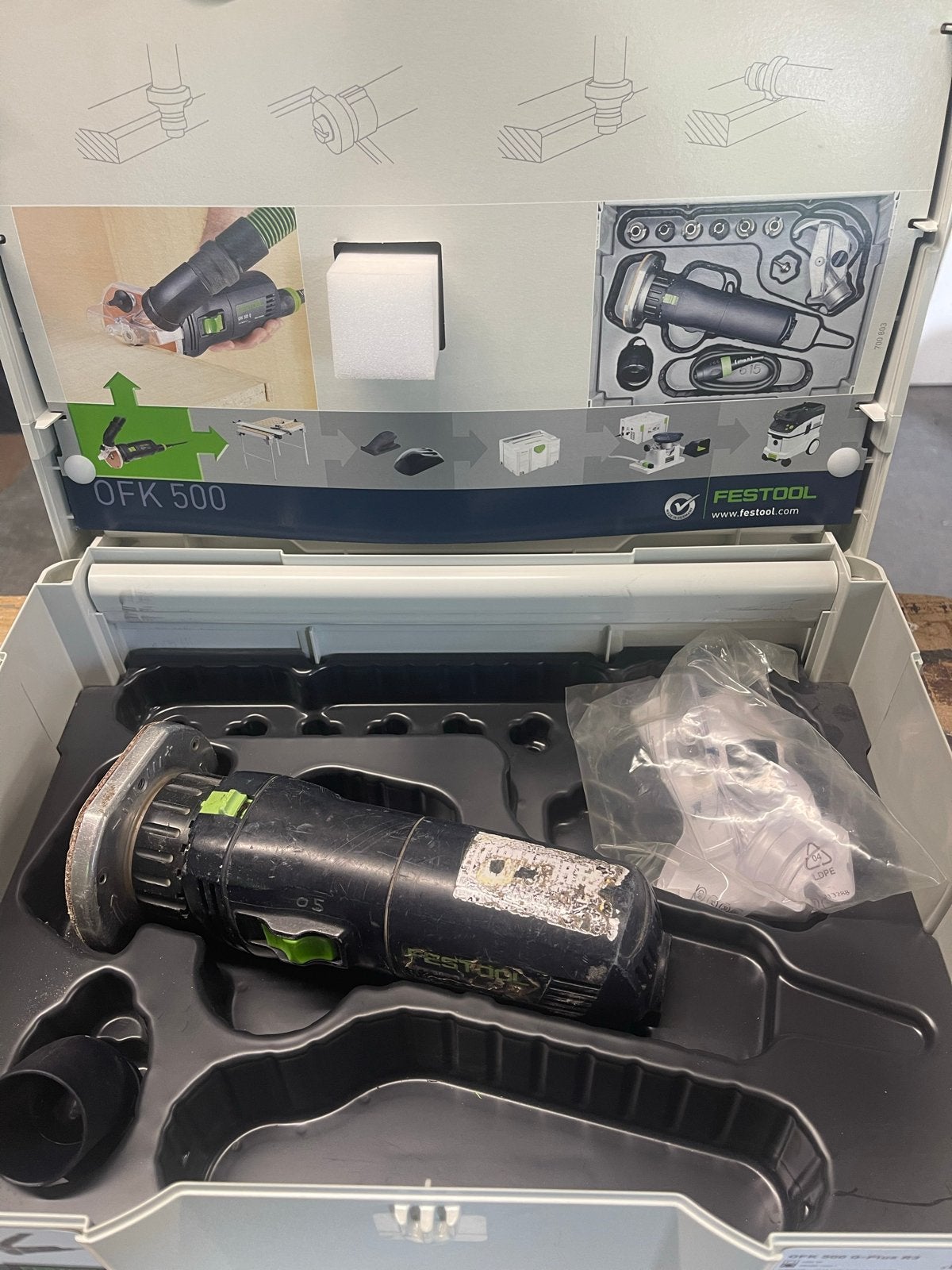 Festool OFK 500 Kantenfrees - Compact en Krachtig, Ophalen of Verzenden, Gebruikt, Elektrisch, Kantenfrees