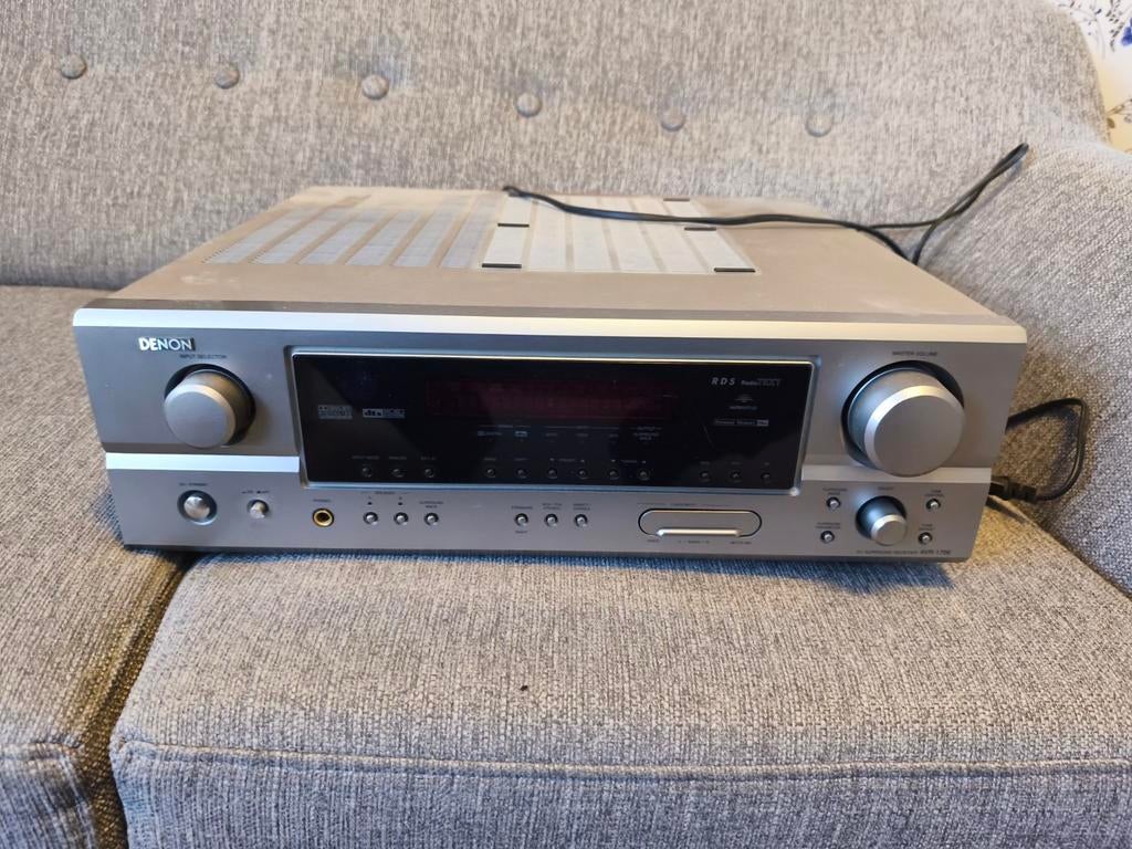 Zilverkleurige Denon AVR-1706 Receiver, Audio, Tv en Foto, Ophalen, 120 watt of meer, Overige merken