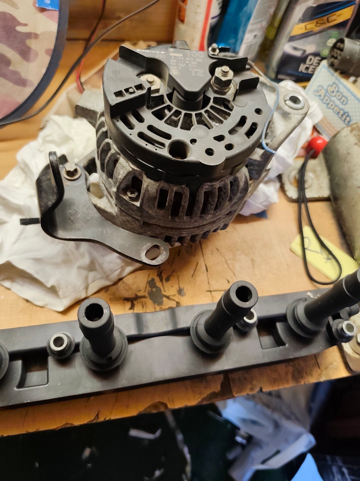 Bosch Dynamo 100A 0 124 415 002 & NGK Bobine, Ophalen of Verzenden, Gebruikt, Universele onderdelen