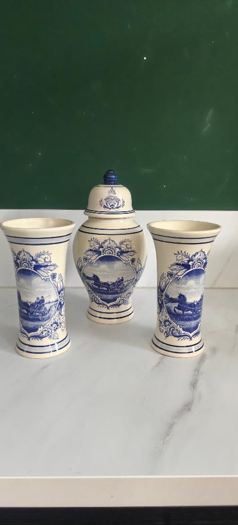Delfts Blauw 3 delig kaststel, Antiek en Kunst, Ophalen