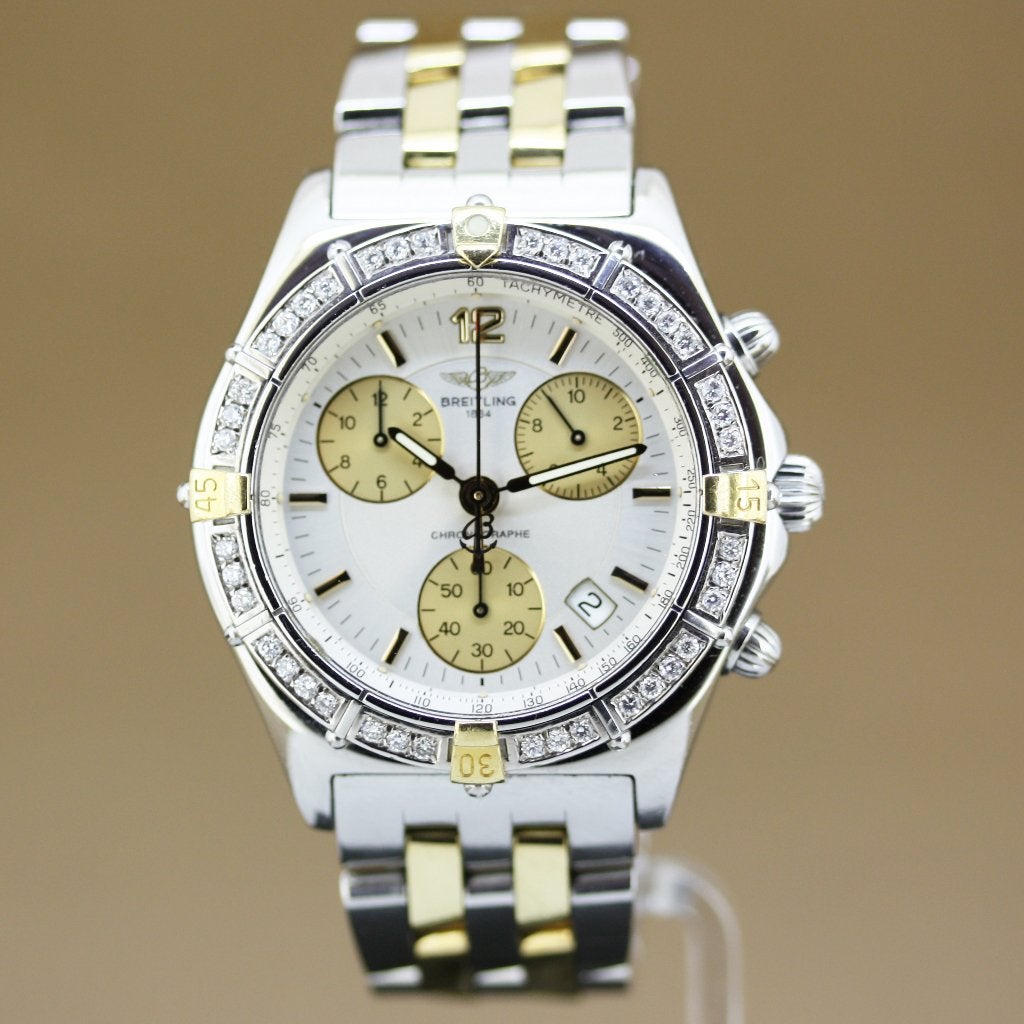 Breitling Chrono Sirius Staal-Goud Diamant., Staal, Gebruikt, Breitling, Polshorloge