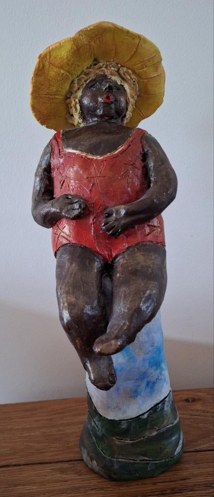 Uniek handgemaakt kleibeeldje, 33 cm hoog, Ophalen of Verzenden, Gebruikt, Mens
