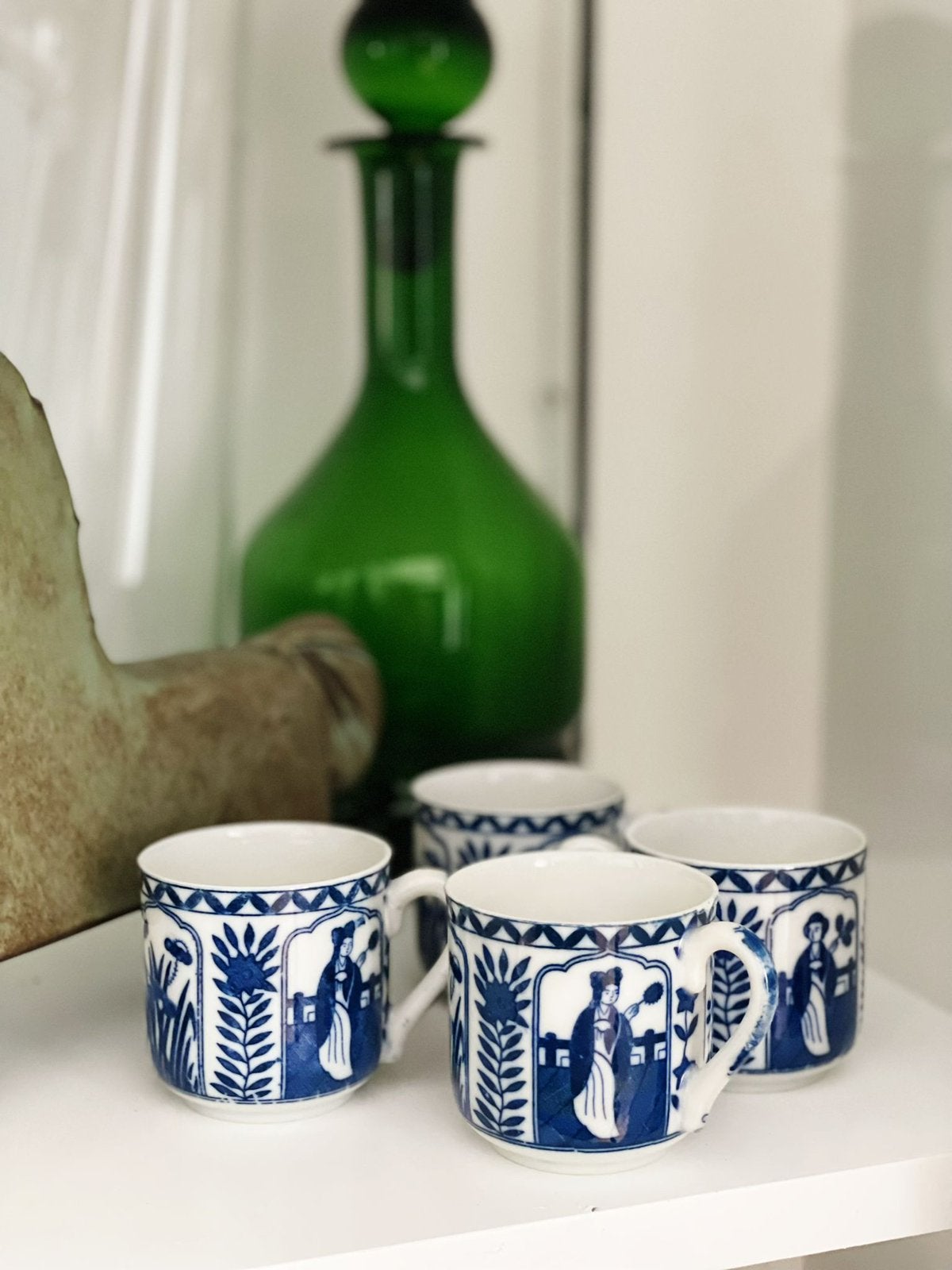 Set van 4 vintage Mosa Maastricht Lange Lijs mokka kopjes, Ophalen of Verzenden