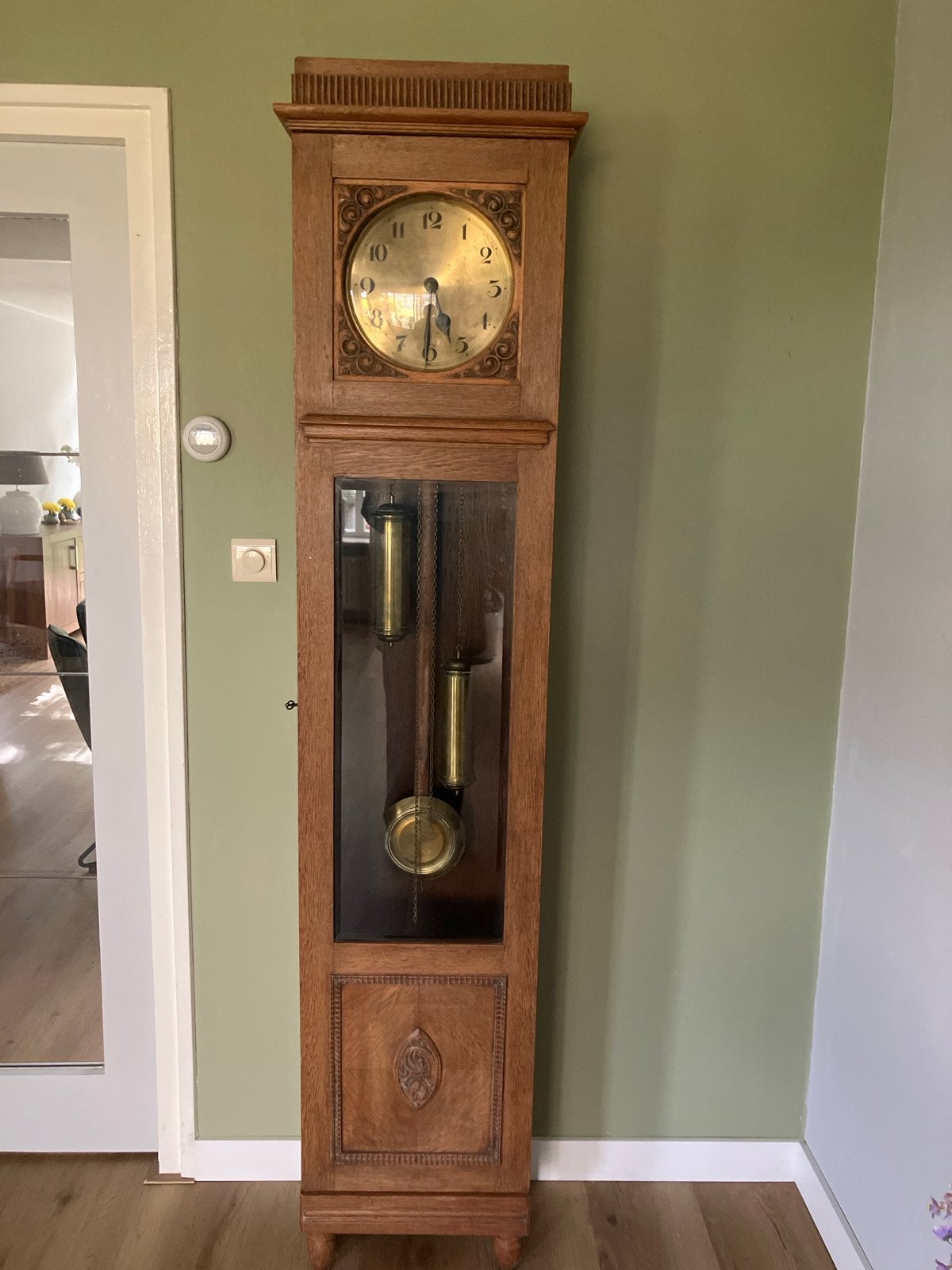Antieke Eiken Staande Klok - Klassiek Design, Ophalen