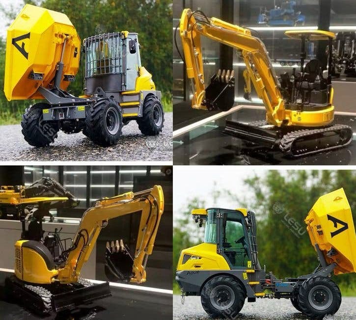 Dumper + minigraver Lesu RC 1/14 Bouwkit, Ophalen of Verzenden, Nieuw, Schaal 1:14, Auto offroad