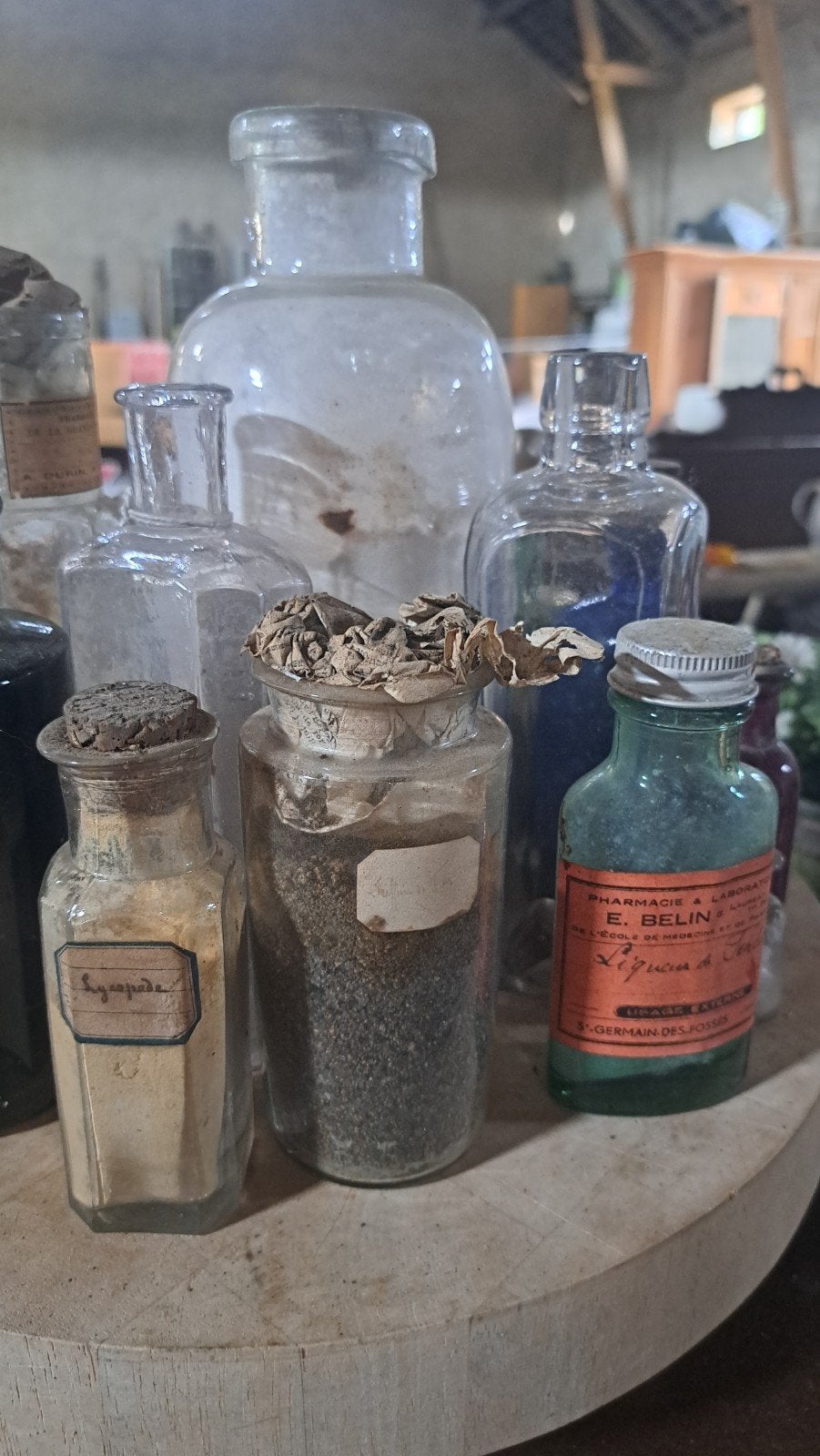 Antieke Franse apothekersflesjes, Ophalen of Verzenden