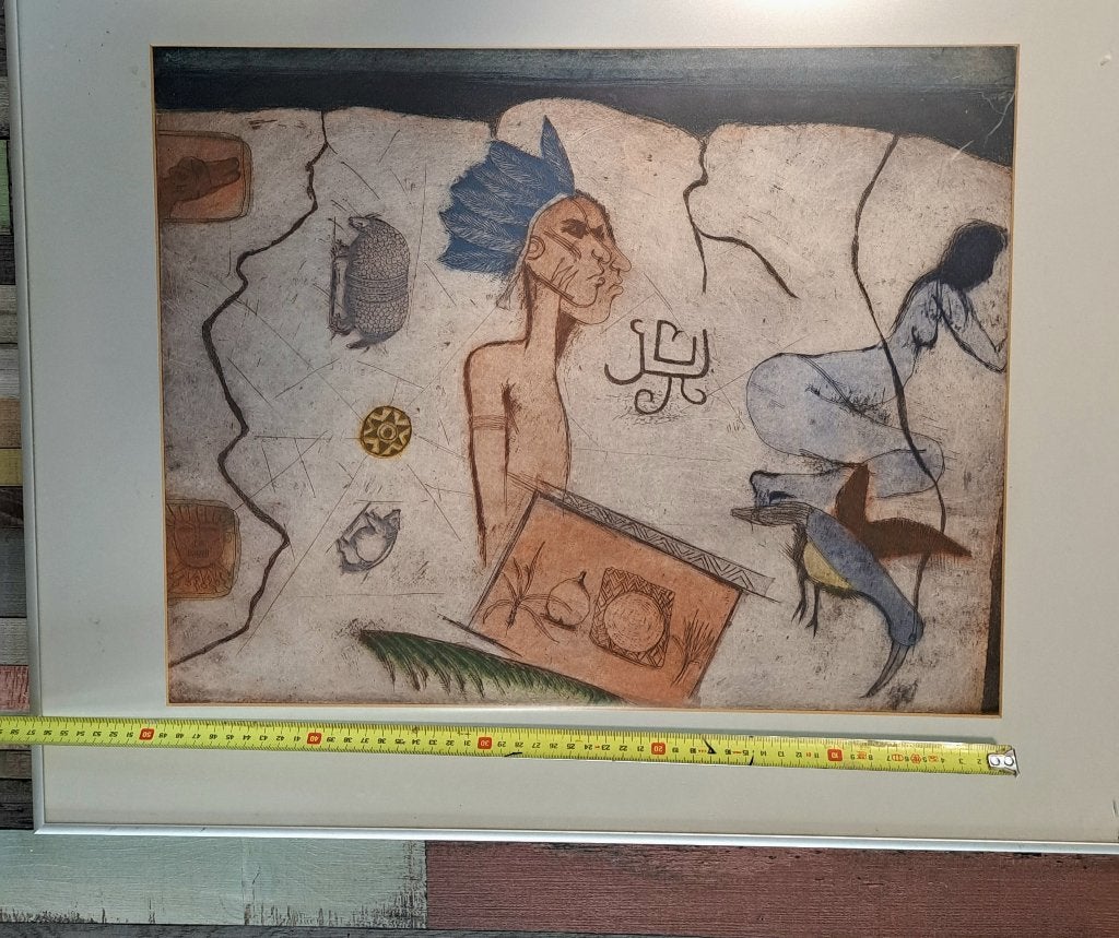 Aquarel Suriname Sam Parabirsingh, Ophalen of Verzenden, Zo goed als nieuw, Overige typen