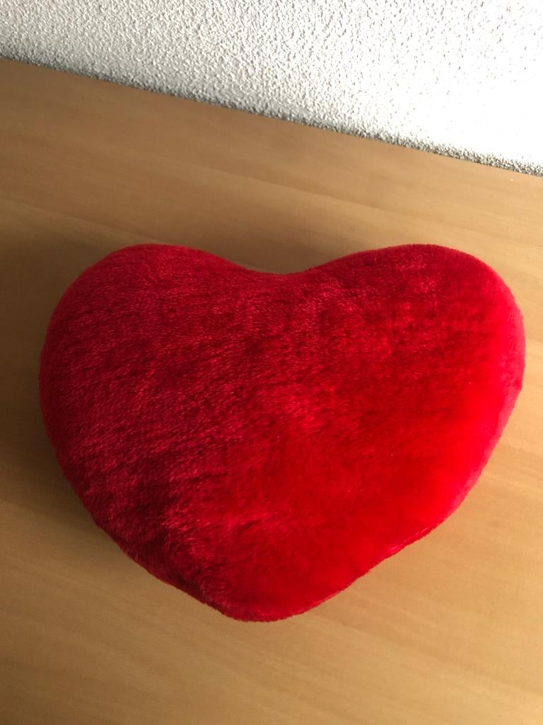 Hartkussen 29 cm rood, Huis en Inrichting, Woonaccessoires | Kussens, Zo goed als nieuw, Rood, Hartvormig, Ophalen of Verzenden