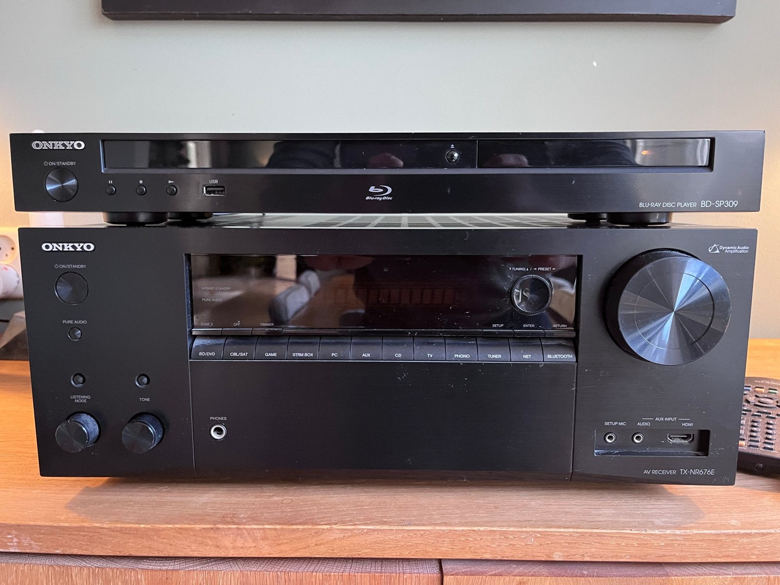 Onkyo TX-NR676E AV Receiver & BD-SP309 Blu-ray Speler, Blu-ray-speler, 70 watt of meer, Ophalen, Overige merken