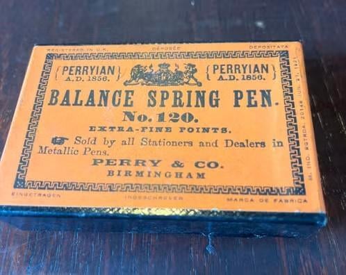 Vintage Perry & Co Balance Spring Pen No. 120 +penhouders, Ophalen of Verzenden, Gebruikt, Overige typen