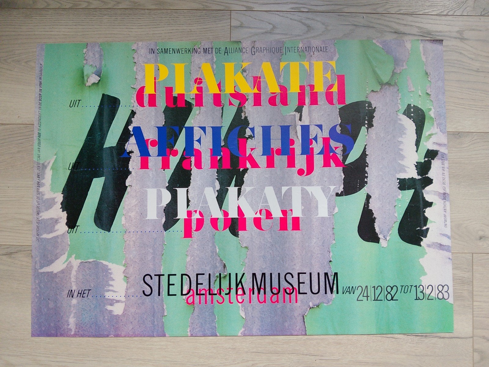 Stedelijk Museum Amsterdam Poster - PLAKATE AFFICHES, Verzamelen, Gebruikt, Rechthoekig Liggend, Ophalen of Verzenden, A1 t/m A3