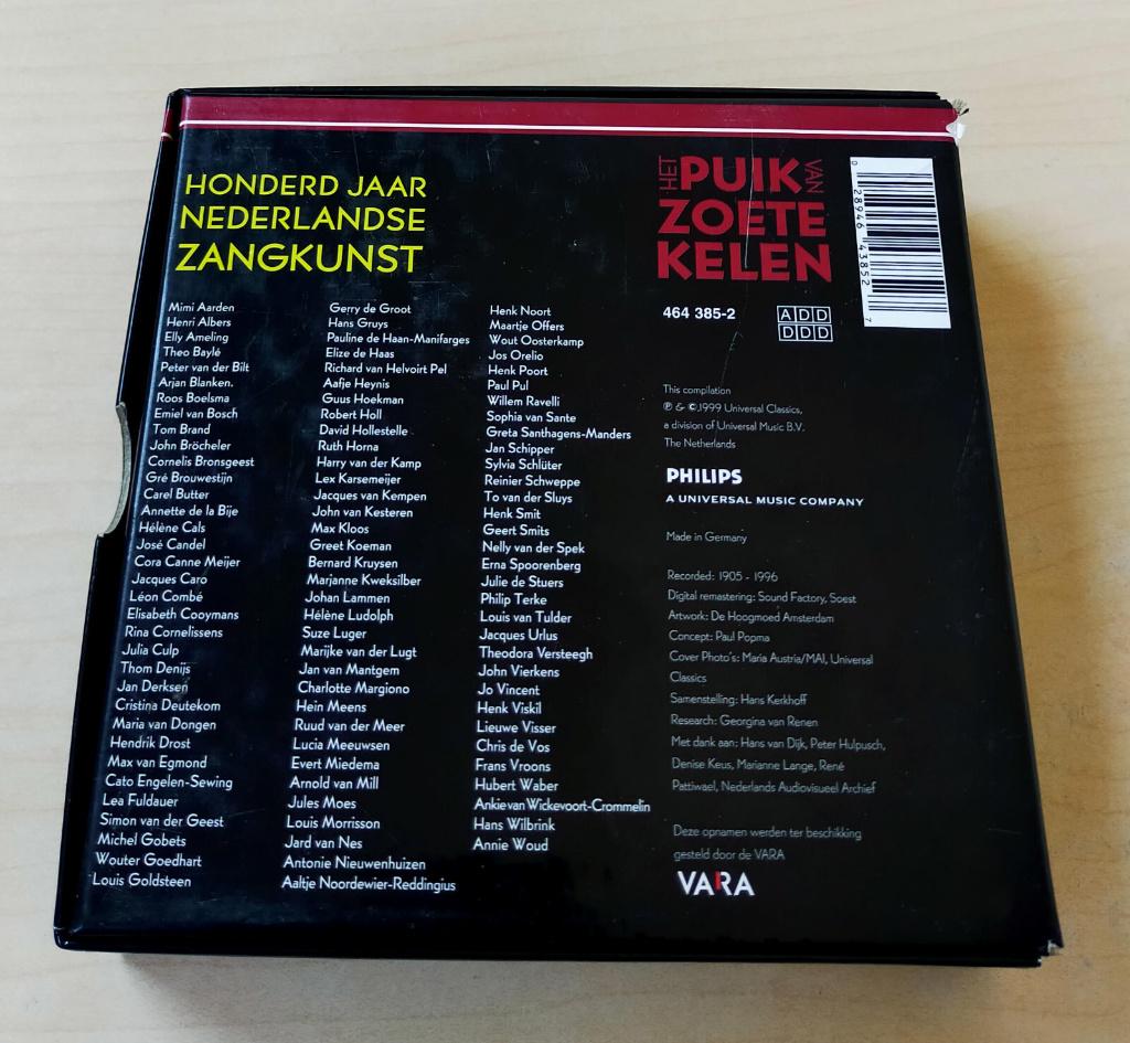 Het Puik van Zoete Kelen 10CD Box 100j Nederlandse Zangkunst, Ophalen of Verzenden, Modernisme tot heden, Gebruikt, Overige typen