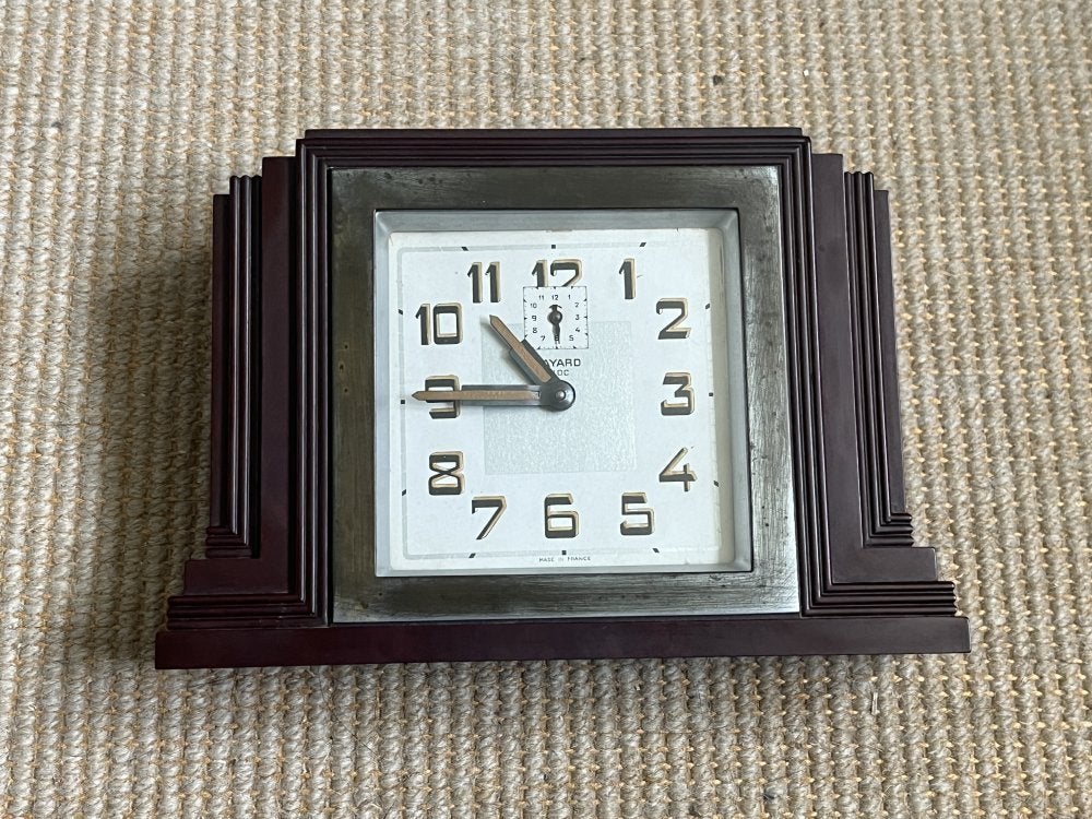 Bayard Bloc | Art Deco klok | Donkerbruin met alarm functie, Antiek en Kunst, Ophalen of Verzenden