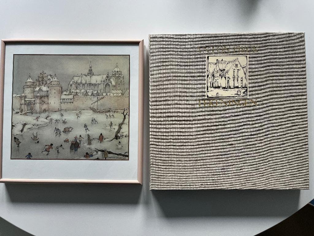 Anton Pieck ingelijste prent en losse prenten, 1960 tot 1980, Gebruikt, Ophalen of Verzenden, Prent