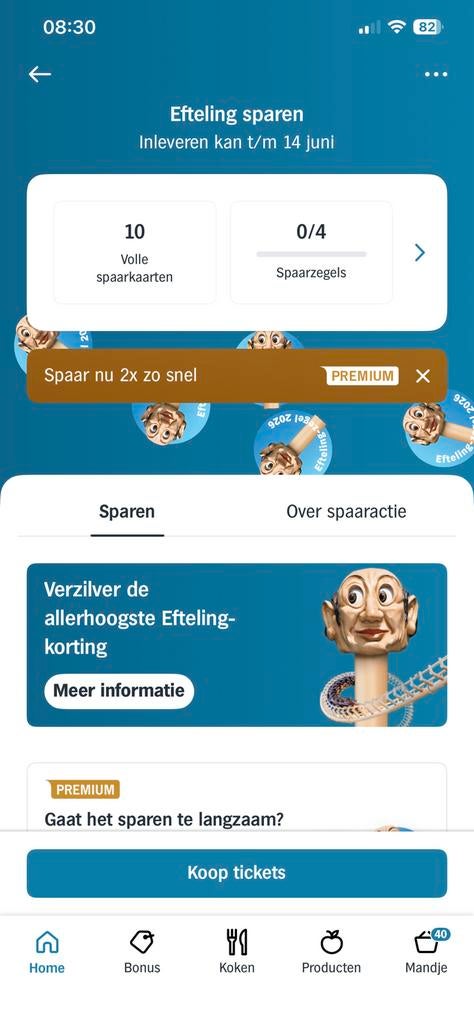 10x AH Efteling korting, Tickets en Kaartjes, Drie personen of meer, Kortingsbon, Pretpark