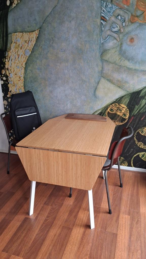 Compacte eettafel/bureau ikea PS2012- uitklapbaar, Gebruikt, 50 tot 100 cm, Vier personen, Rechthoekig