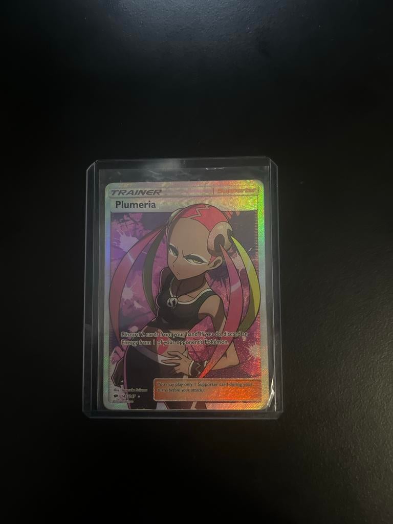 Plumeria Full Art Trainer Kaart (Cosmic Eclipse), Ophalen, Zo goed als nieuw, Losse kaart, Foil