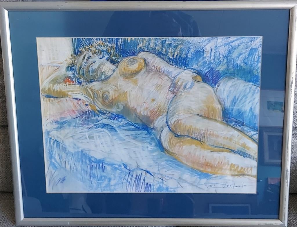 Bart Verlaat - liggend naakt - modeltekening, Ophalen