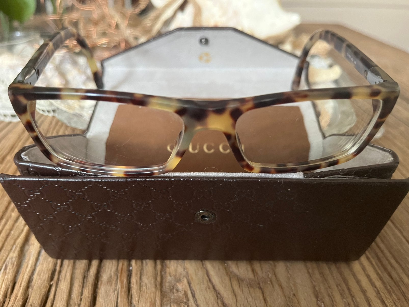 Originele GUCCI bril montuur bruin + GUCCI etui x 2 + doekje, Overige merken, Bruin, Nieuw, Ophalen of Verzenden