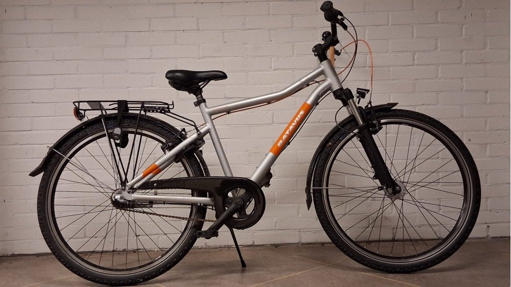 Batavus Booster 26/44cm 3v Zilver/Oranje 2jr Jongensfiets, Fietsen en Brommers, Batavus, Velgrem, Info@batavus.nl, Handrem