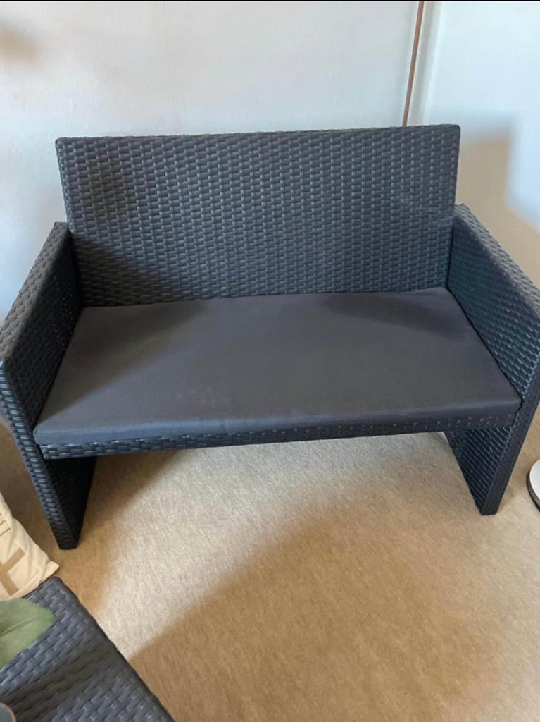 Polyrattan tuinsetje - Zo goed als nieuw, Ophalen, 3 zitplaatsen, Zo goed als nieuw, Wicker