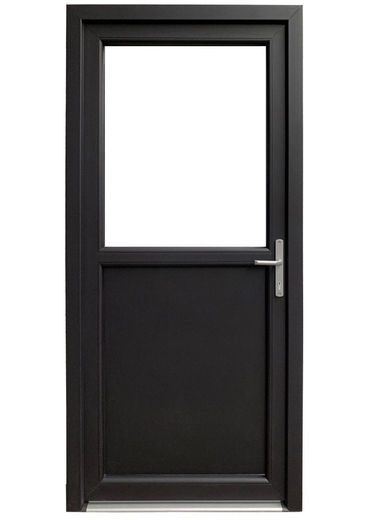Kunststof Buitendeur 1/2 Glas Buiten B98 H200cm Antraciet, Doe-het-zelf en Verbouw, Niet ingevuld, Kunststof, 80 tot 100 cm, Niet ingevuld