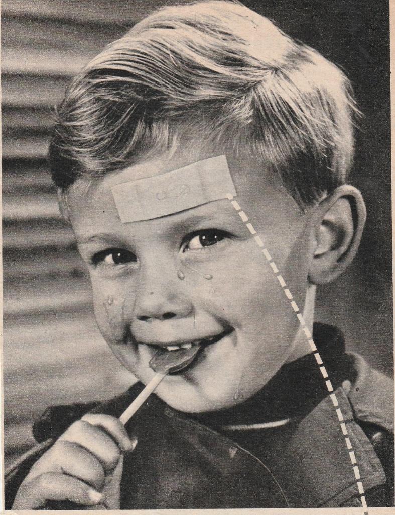 Retro reclame 1961 Hansaplast jongetje & grote pleister, Verzamelen, Verzenden, Overige typen