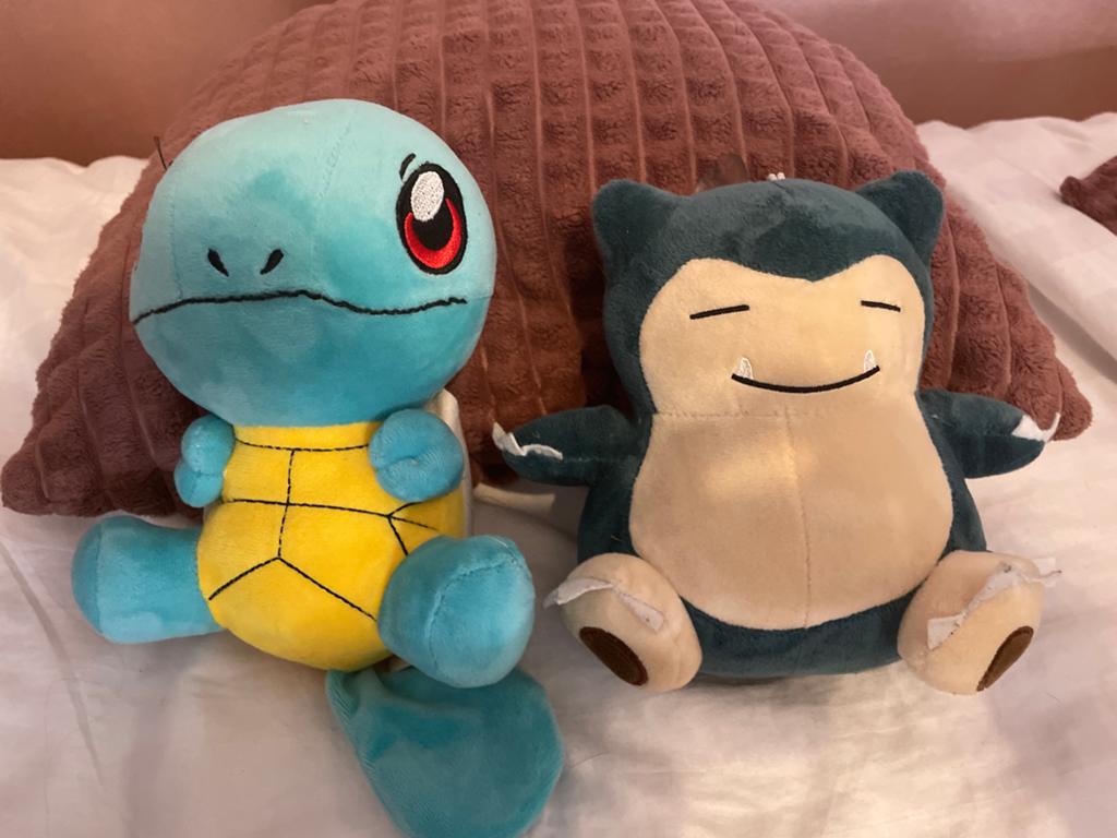 Pokémon Knuffels: Squirtle en Snorlax, Overige typen, Ophalen of Verzenden, Zo goed als nieuw, Meerkleurig