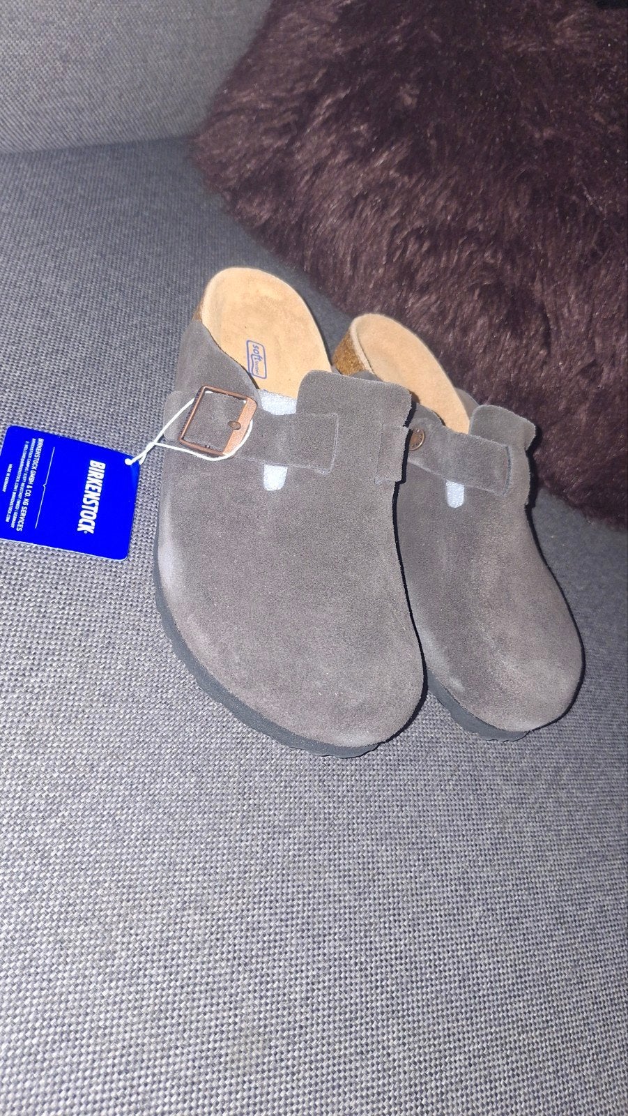 Birkenstock Boston donkerbruin suède maat 40 nieuw in doos, Bruin, Instappers, Nieuw, Ophalen of Verzenden