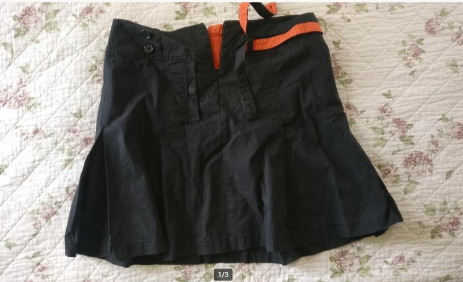 Mexx zwarte rok met oranje accenten. Merk: Mexx. Maat: M., Kleding | Dames, Rokken, Maat 38/40 (M), Mexx, Zwart, Ophalen of Verzenden